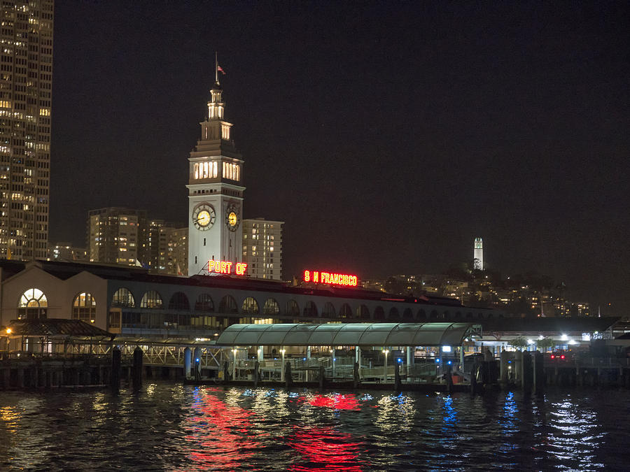 Ferry Building at Night Photograph by Jessica Levant