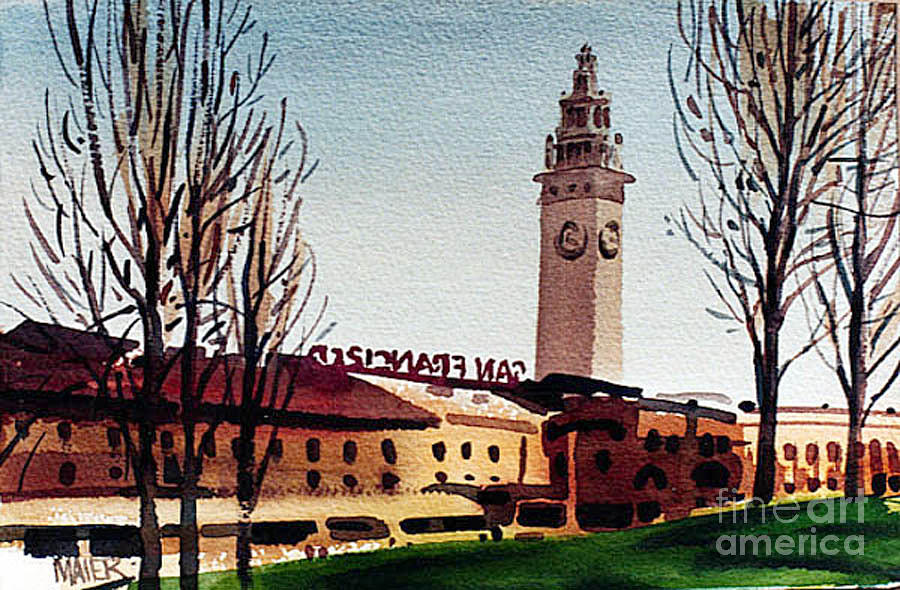 Ferry Building San Francisco Painting by Donald Maier