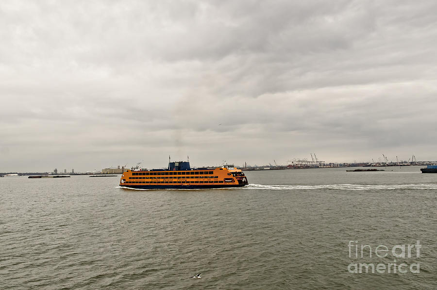 Ferry on Hudson River Photograph by Elena Perelman