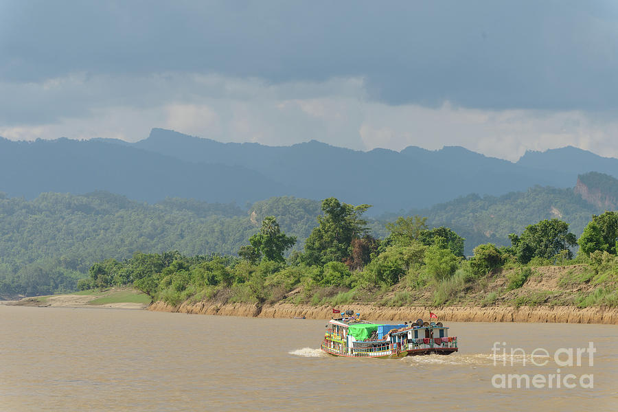 Ferry on the Chindwin 2 Photograph by Werner Padarin