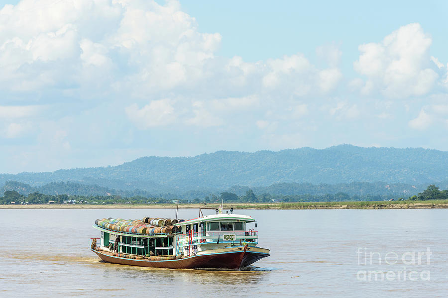 Ferry on the Chindwin 3 Photograph by Werner Padarin