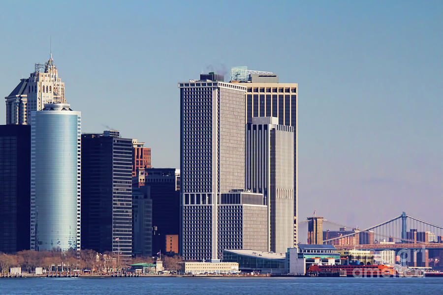 Ferry Panorama NY Manhattan  Photograph by Chuck Kuhn