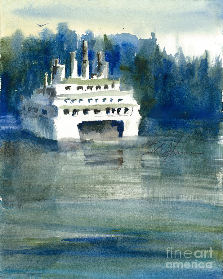 Ferry to Shaw Island Painting by Susan Blackaller-Johnson