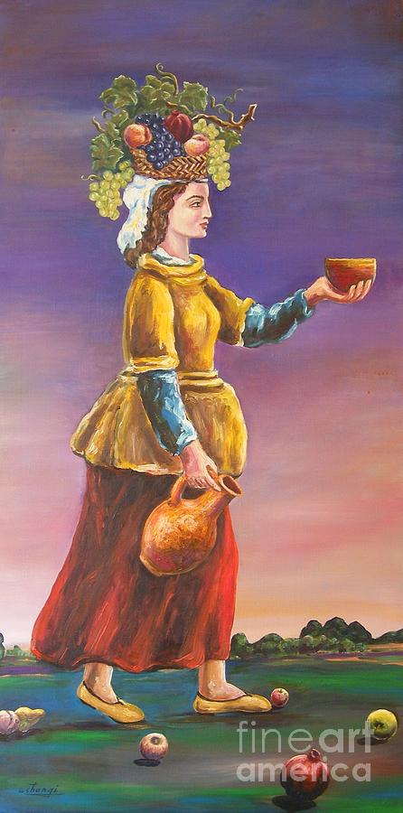 Grapes Painting - Fertility by Ushangi Kumelashvili Grapes Painting - Fertility by Ushangi Kumelashvili