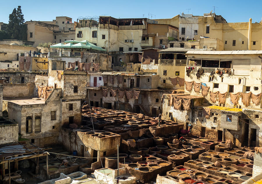 Leather tanneries of Fes - 8 Photograph by Claudio Maioli