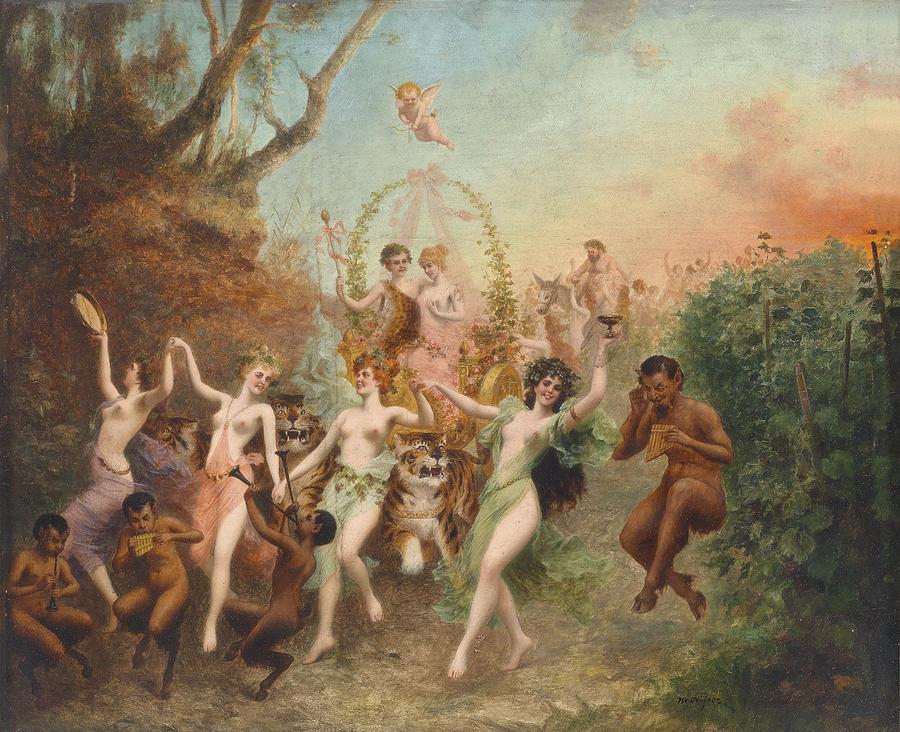 Festival of Nymphs and Fauns. is a painting by Moritz Stifter which was upl...