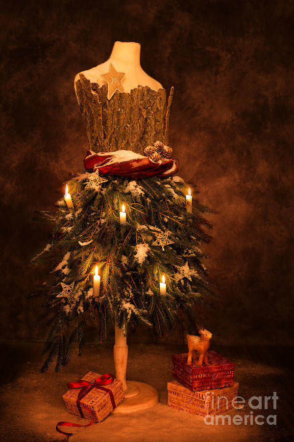 Christmas Photograph - Festive Christmas Vintage Mannequin by Amanda Elwell