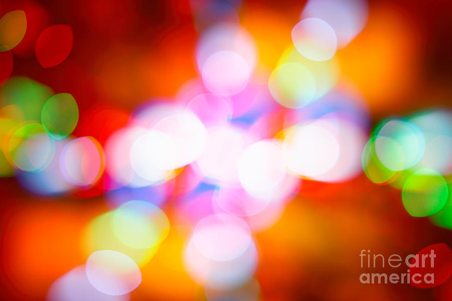 Festive colorful bokeh background Photograph by Anna Om