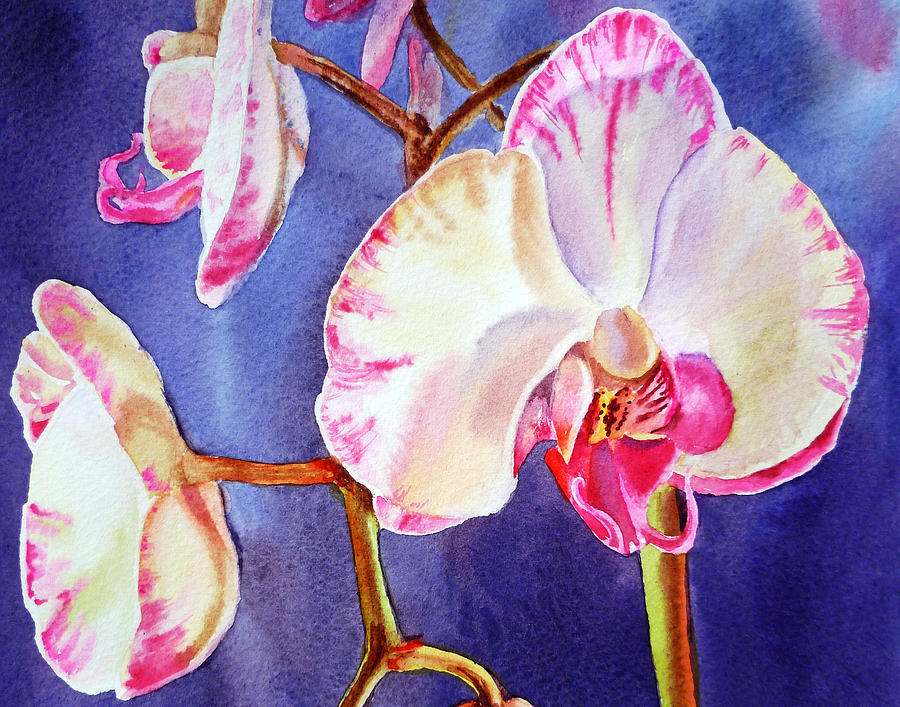 Festive Orchid Pink And White Painting by Irina Sztukowski