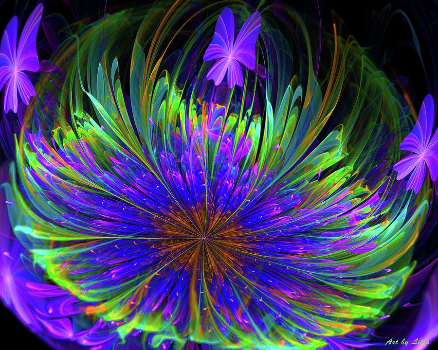 Festive tropical flower Digital Art by Lilia S