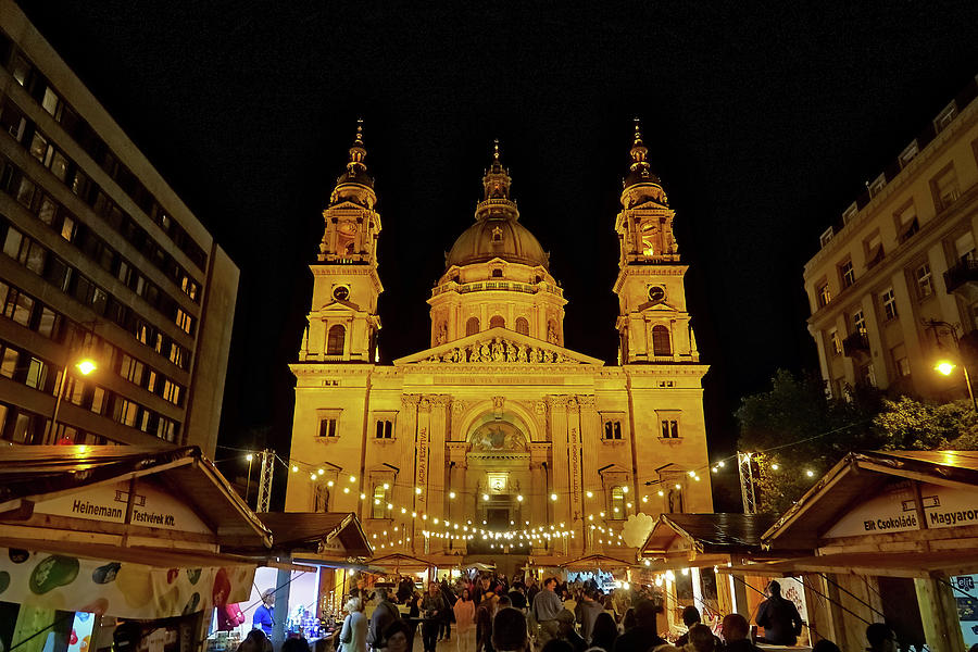 Festivities In Front Of St. Stephens Basilica In Budapest, Hungary Photograph by Rick Rosenshein