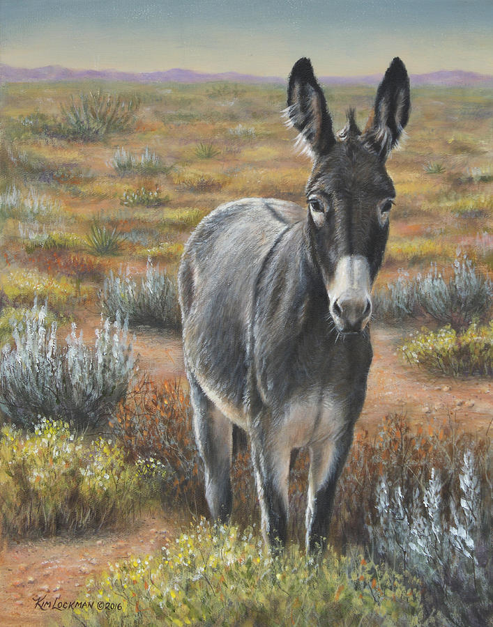 Donkey Painting - Festus by Kim Lockman