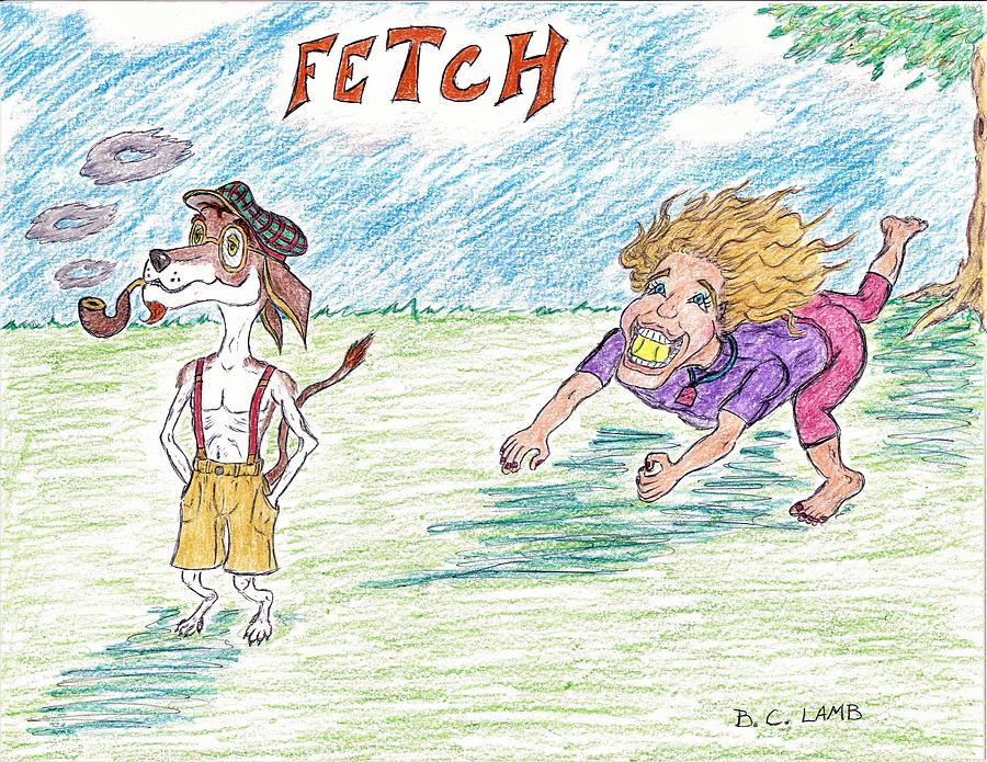 Fetch Drawing by Bryant Lamb - Pixels