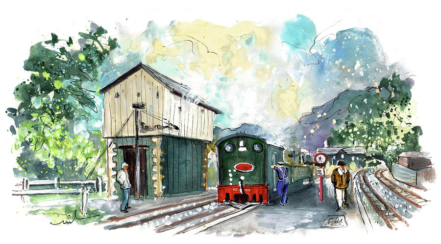 Ffestiniog Train Station In Snowdonia Painting by Miki De Goodaboom