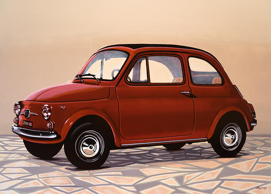 Fiat 500 1957 Painting Painting by Paul Meijering