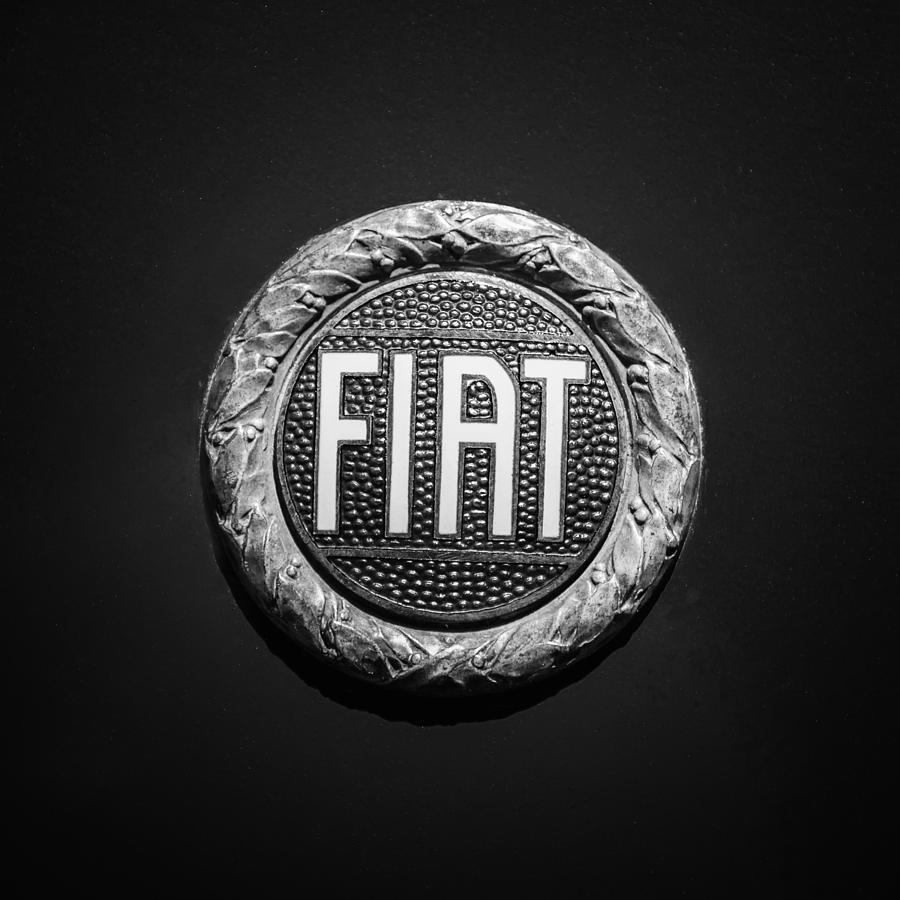 Fiat Emblem -1621bw Photograph by Jill Reger