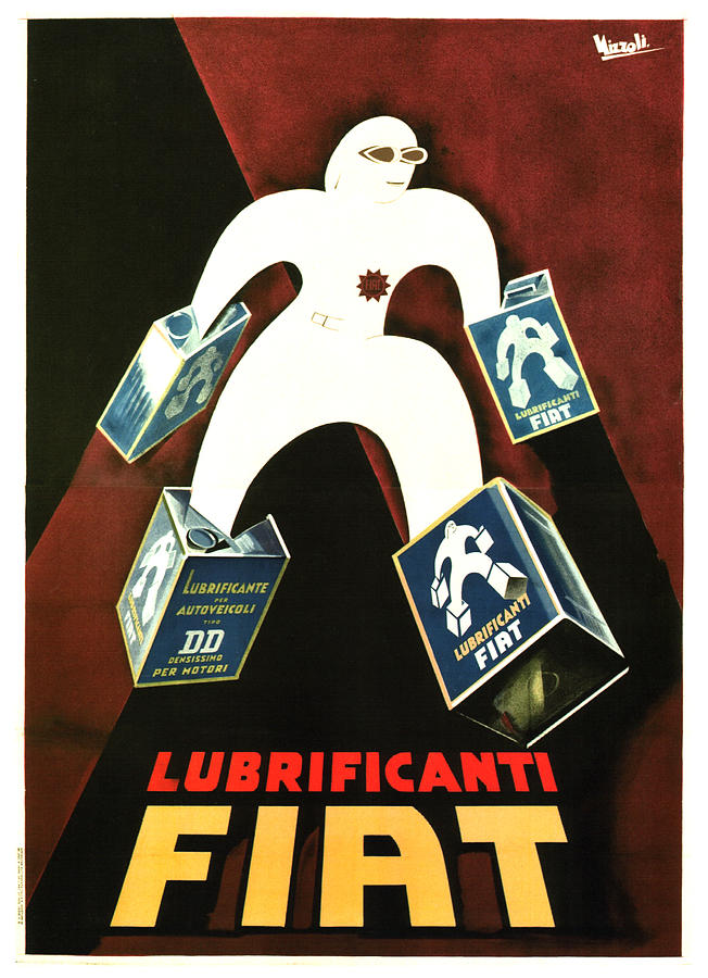 Fiat Lubrificanti - Lubricants Oil - Vintage Italian Advertising Poster Mixed Media