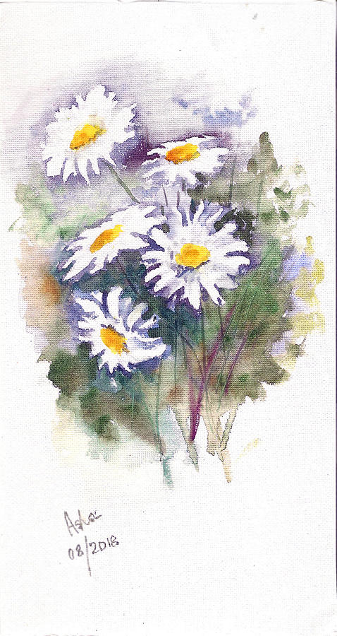 Five Daisies Painting
