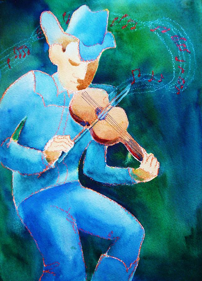 Music Painting - Fiddler by Marilyn Jacobson