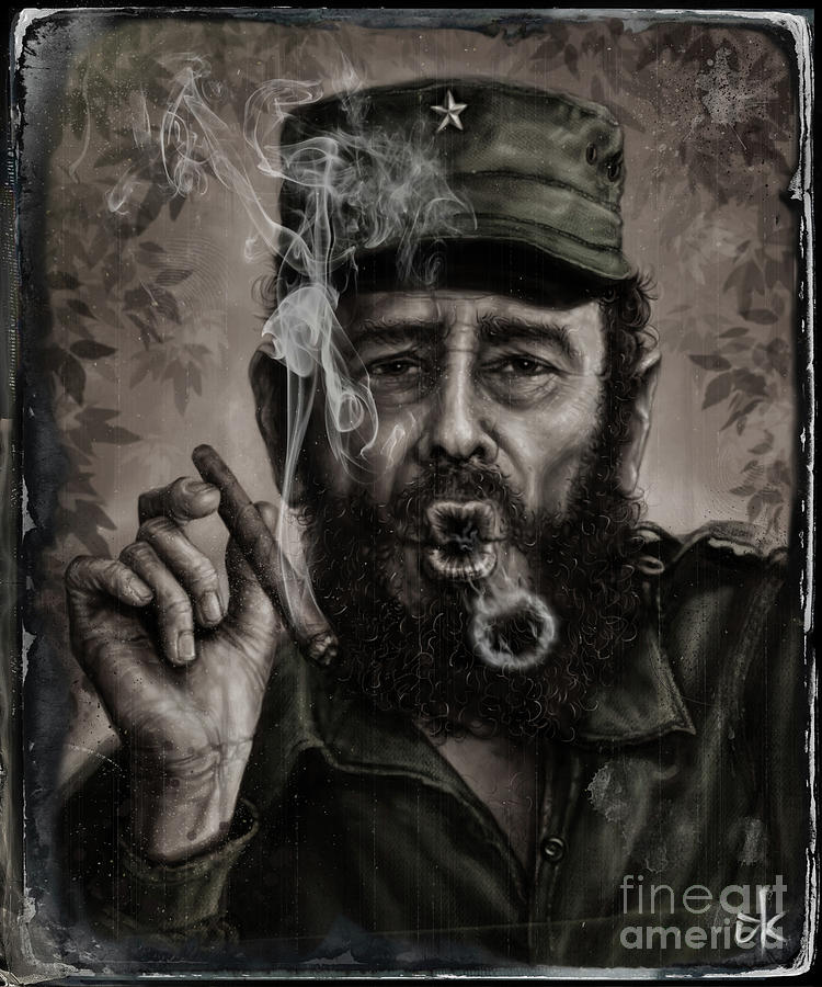 Fidel Digital Art - Fidel Castro by Andre Koekemoer