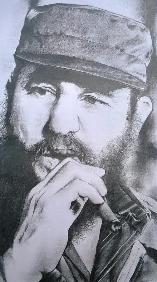 Fidel Castro Drawing by Dipayan Biswas Pixels