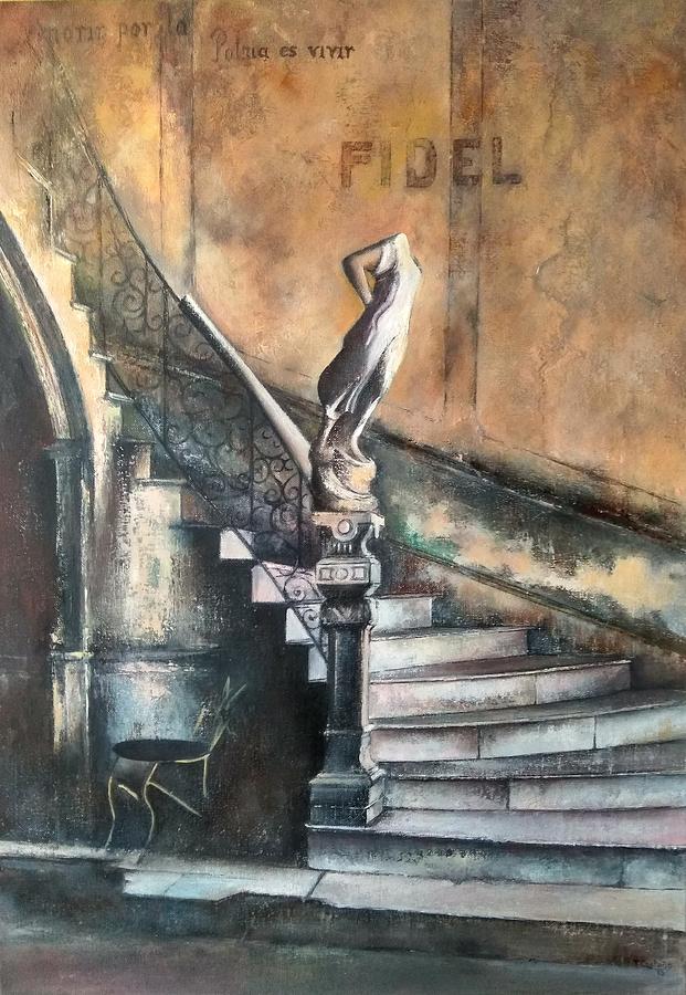 Old Havana Painting - Fidel by Tomas Castano Old Havana Painting - Fidel by Tomas Castano