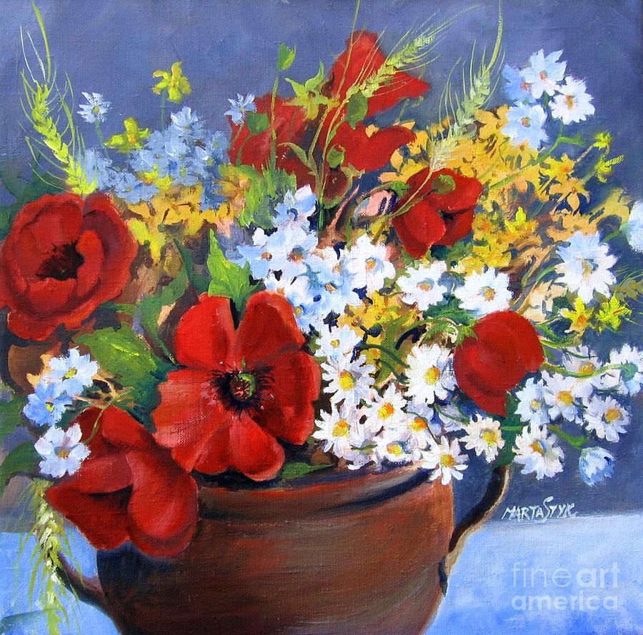 Field bouquet Painting by Marta Styk