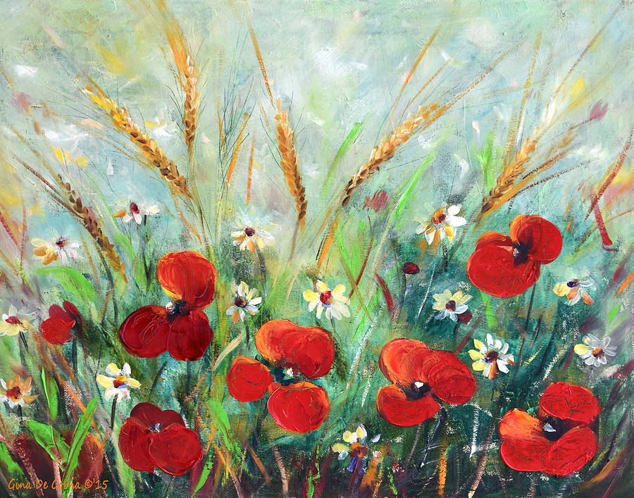 Field Flowers Painting By Gina De Gorna Fine Art America