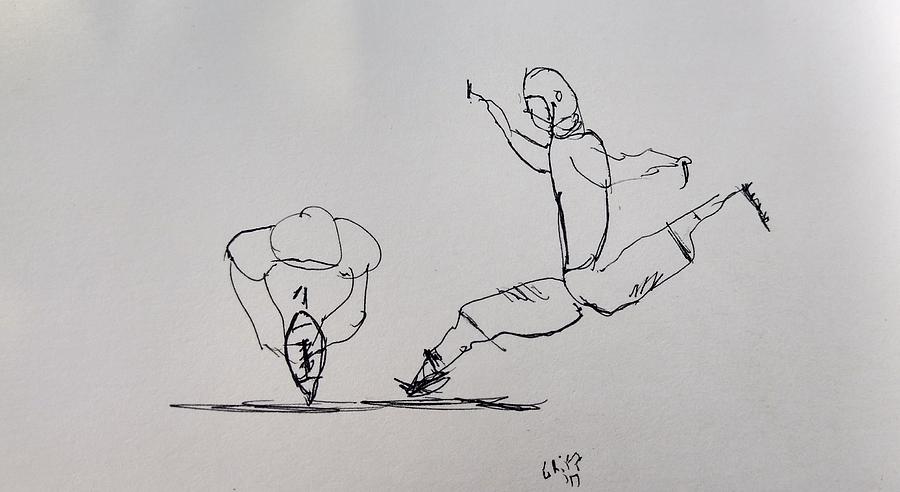 Field Goal Drawing By Griff Griffin