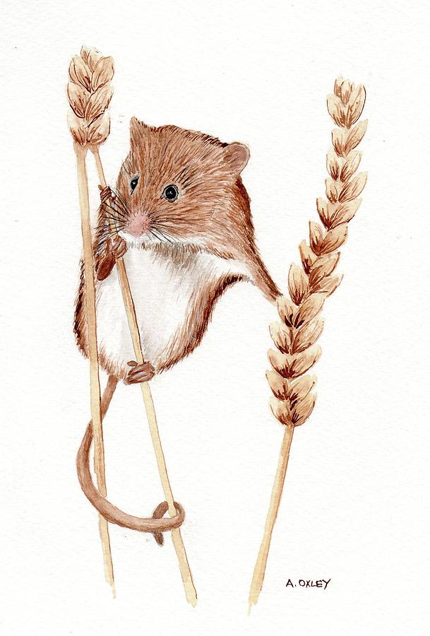 Field Mouse Painting by Anne Oxley