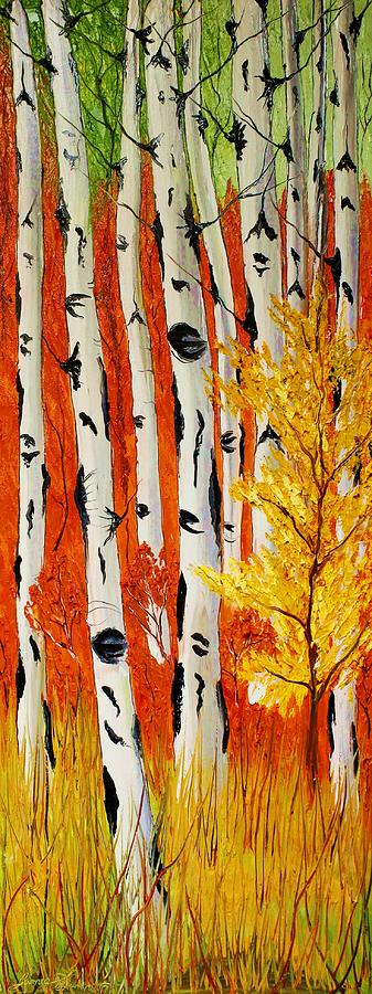 Field Of Birch Trees During Autumn #3 i Painting by James Dunbar