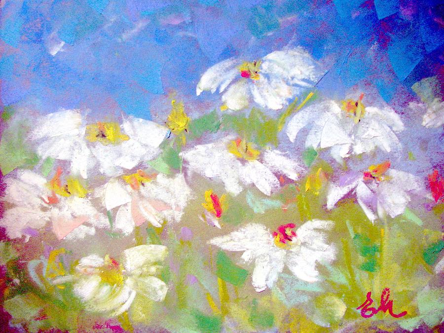 Landscape Pastel - Field Of Daisies by Elena Malec