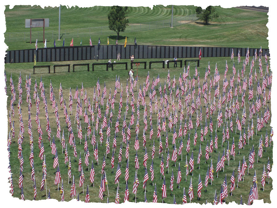 Field Of Flags - GOTG Arial Digital Art by Gary Baird