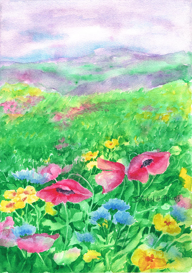 Field of Flowers Painting by Barbel Amos