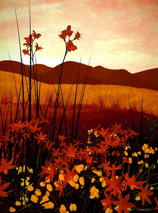 Flower Digital Art - Field of Flowers by Cynthia Decker
