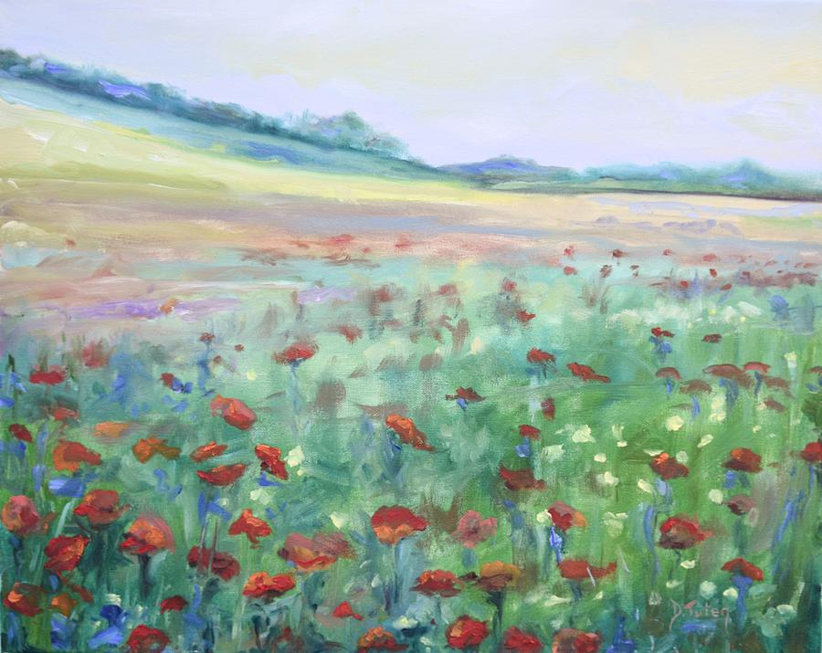 Field of Flowers Painting by Donna Tuten