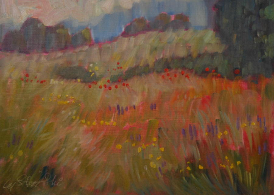 Field Of Flowers Painting by Len Stomski