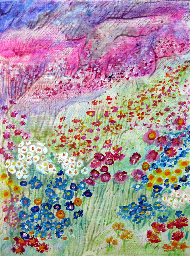 Field of Flowers Painting by Sarah Hornsby