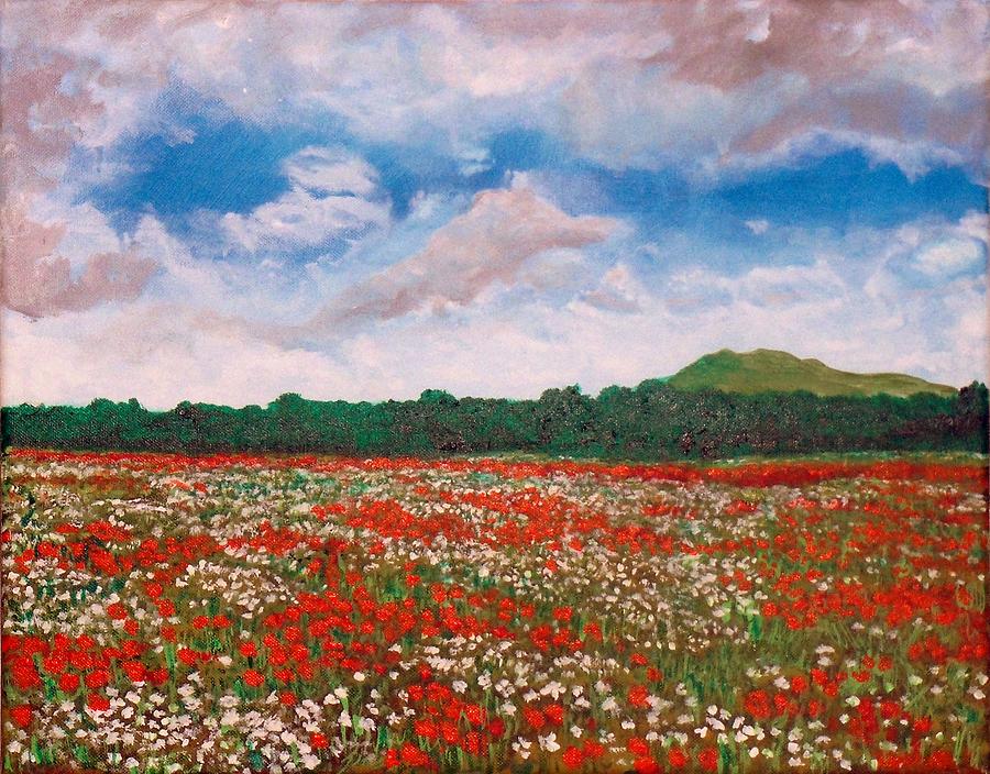 Flower Painting - Field of Flowers by William Tremble