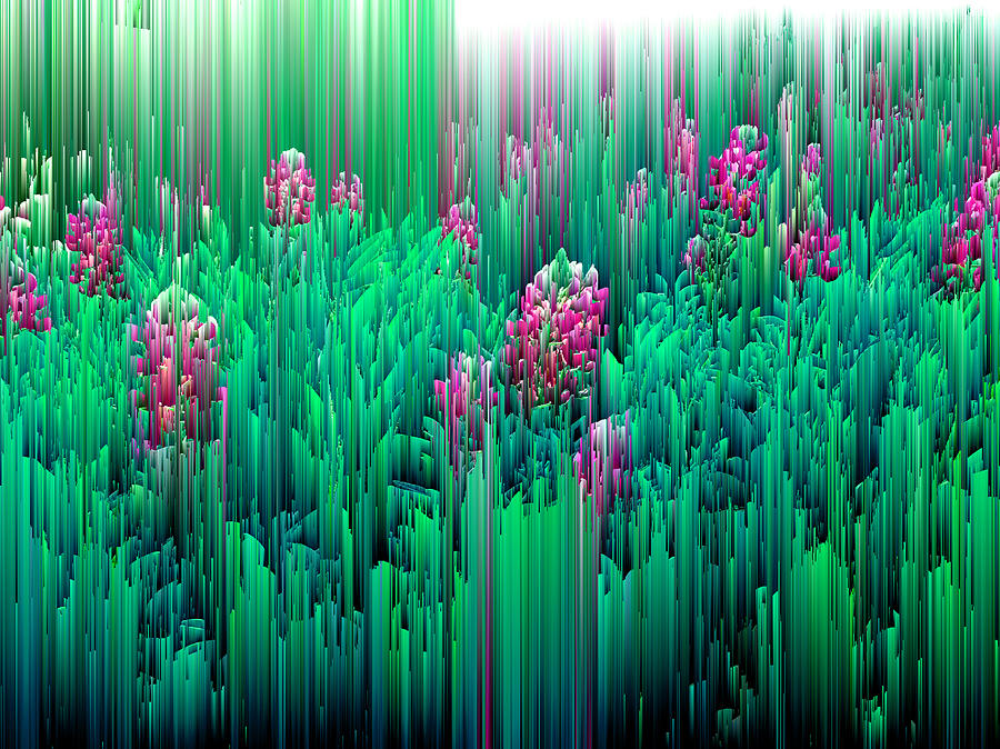Field of Glitches - Pixel Art Digital Art by Jennifer Walsh