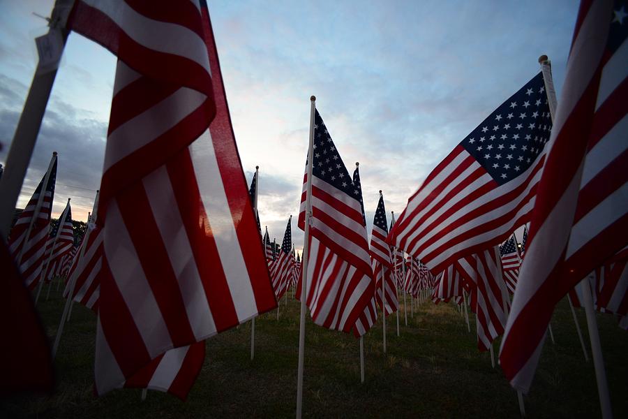 Flag Photograph - Field of Honor at Twilight by Matt Plyler