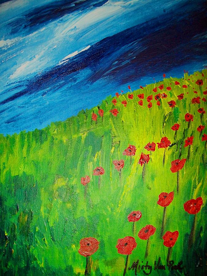 Flower Painting - field of Poppies 2 by Misty VanPool
