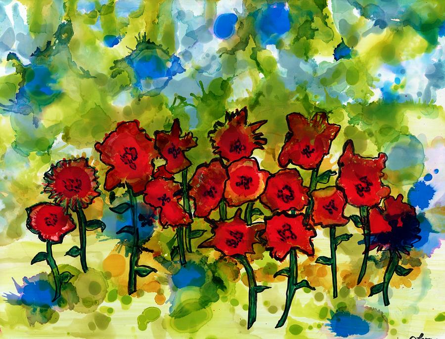 Field of Poppies Painting by Lyn Hayes