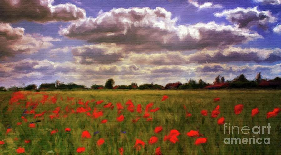 Nature Painting - Field of Poppies by Esoterica Art Agency