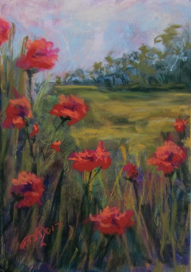 Field Poppies Pastel by Barbara OToole