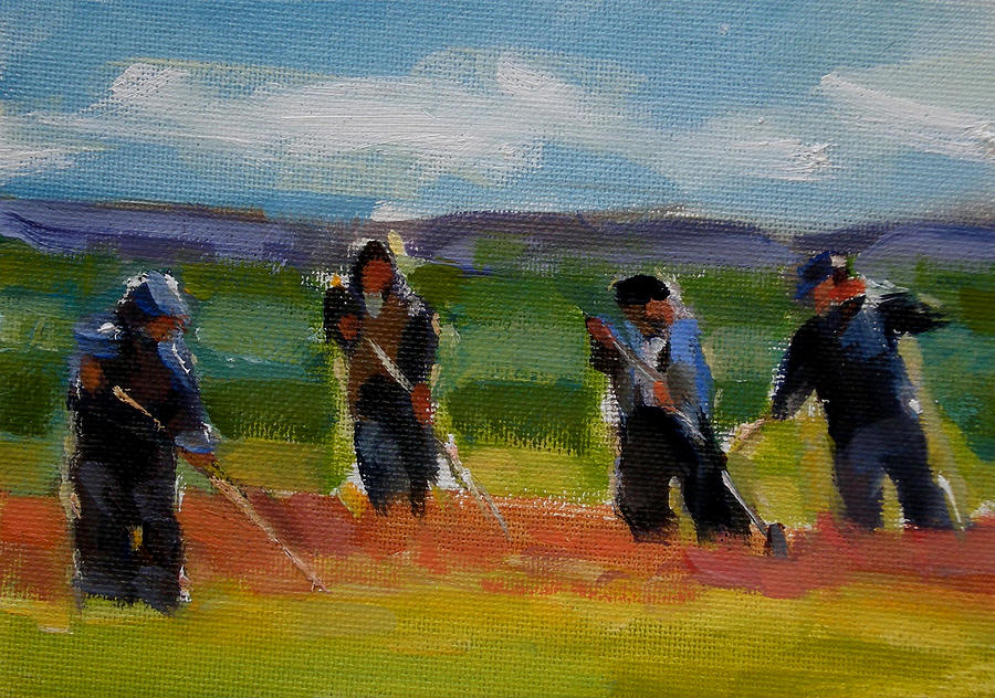 Field Workers in Watsonville - study Painting by Merle Keller