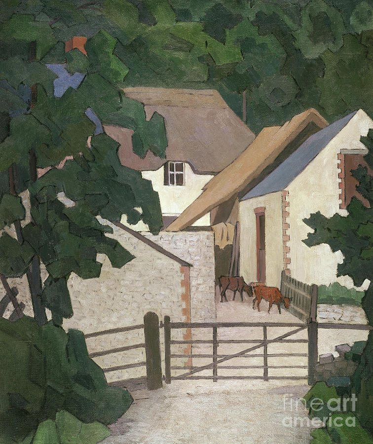 Thatched Painting - Fields Farm, Somerset by Robert Polhill Bevan Thatched Painting - Fields Farm, Somerset by Robert Polhill Bevan