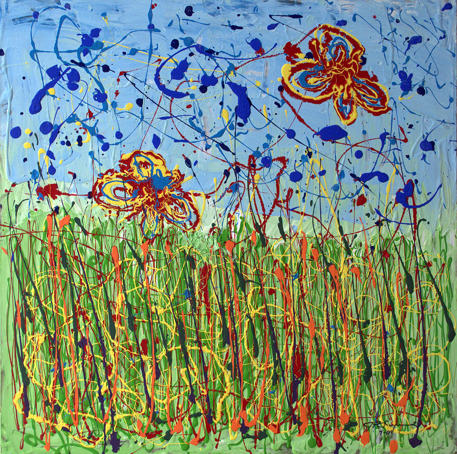 Fields Of Tall Grass Painting by J R Seymour