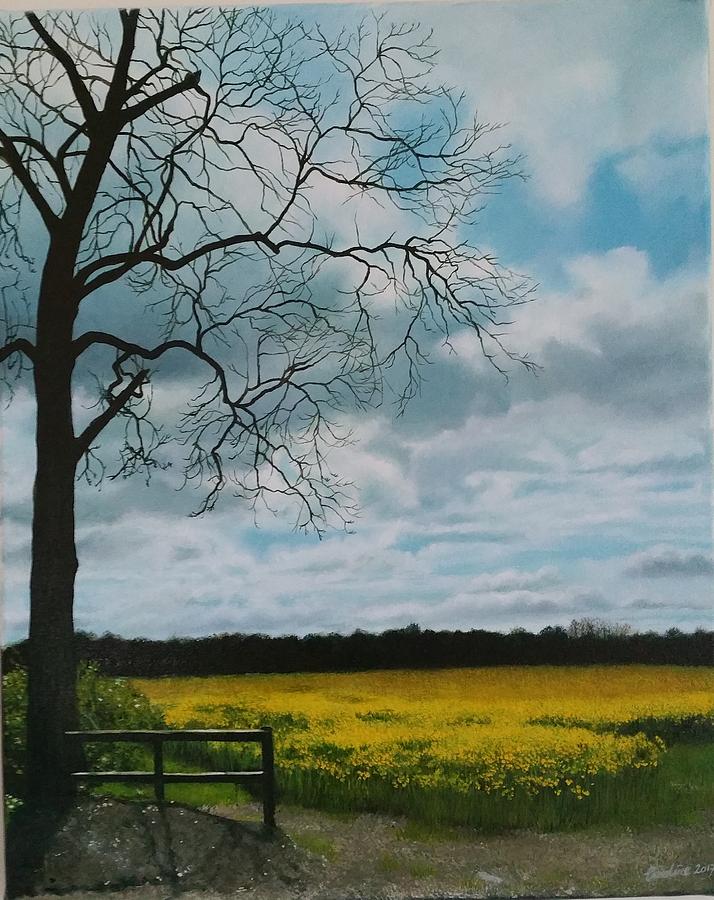 Fields of Yellow Painting by Caroline Philp