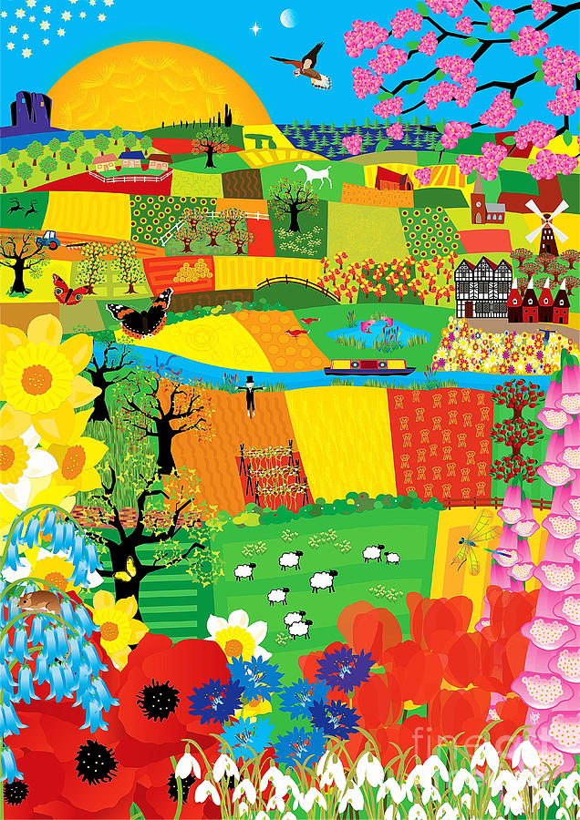 Fields Patchwork Digital Art by Neil Finnemore